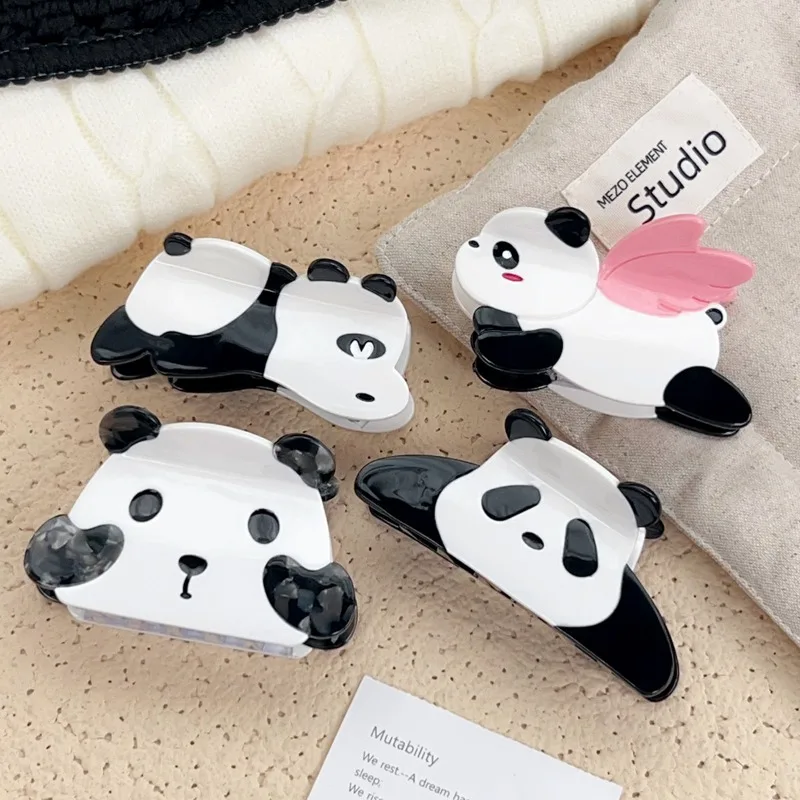 

1pcs Cute Panda Hair Claws Women Adorable Playful Design Trendy Sweet Accessory Stylish Girls New Headwear Daily Casual Outfits