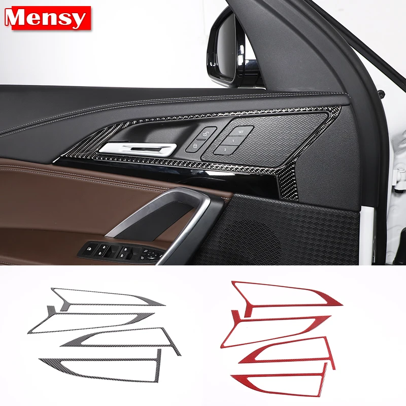 

Car Door Inner Handle Frame Sticker Trim For BMW X1 IX1 U10 U11 2023-2024 Soft Carbon Fiber Interior Accessories