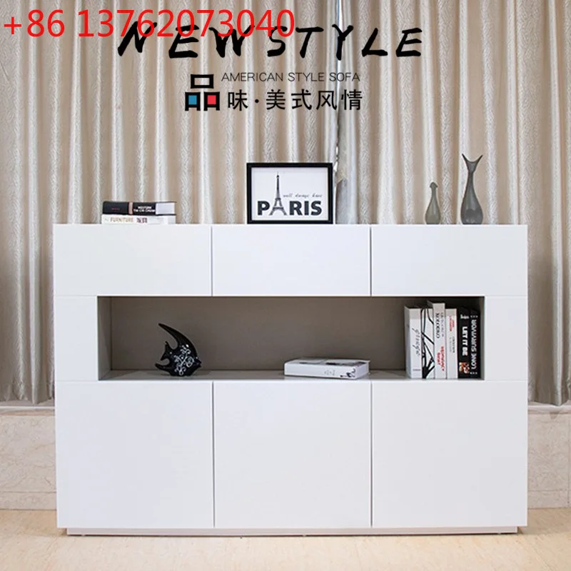 

White paint dining side cabinet modern simple entrance shoe cabinet creative personalized locker