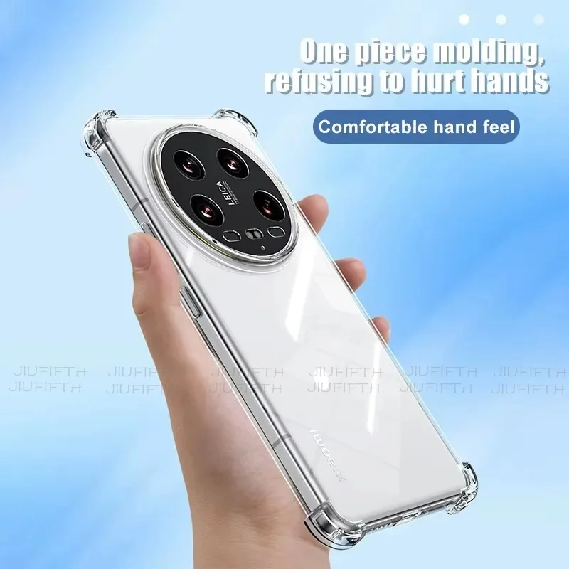 

For Xiaomi Mi 15Ultra Airbag Shockproof Transparent Silicone Case 14 14T 13 12 12S Pro Ultra 15u 14u 13u 15 Soft TPU Cover Funda