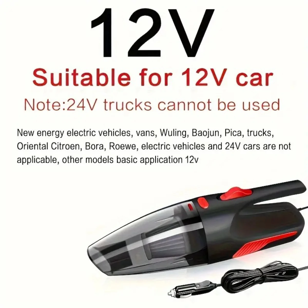 Portable Cordless Car Vacuum Cleaner - Handheld, Rechargeable, Lightweight, Mini Design for Cars, Trucks, Small Spaces, Quick Du