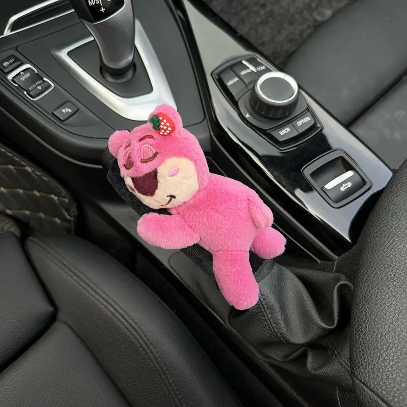 Cute Cartoon Bear Universal Car Accessories Gear Shifter Cover Handbrake Mirror Case Plush Auto Seat Belt Interior Decoration