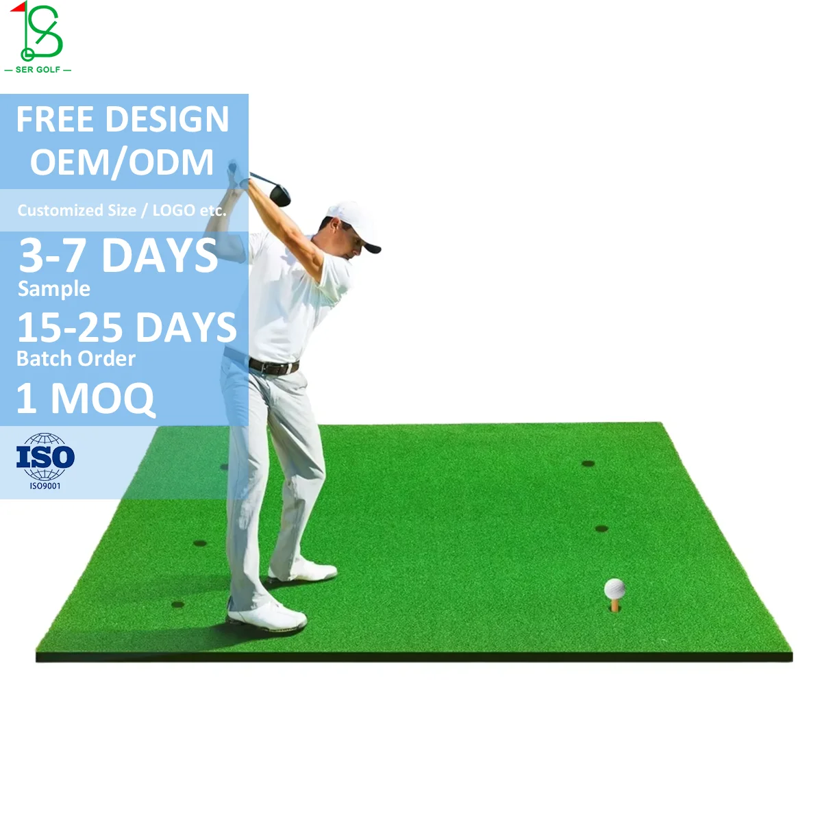 

Premium 4X5FT Outdoor Indoor Golf Hitting Mat EVA Artificial Turf Practice Pad Commercial Training Aid Swing Chipping Driving