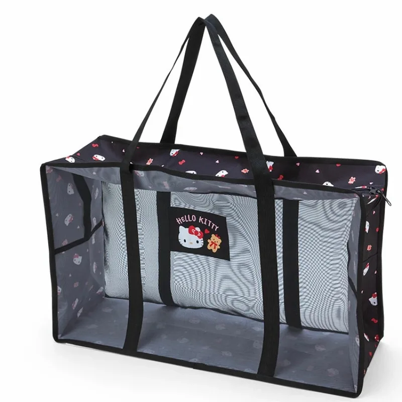 

Hello Kitty Makeup Bag Women Accessories Anime Cute Large Capacity Breathable Mesh Handheld Travel Storage Girl Gift Wholesale