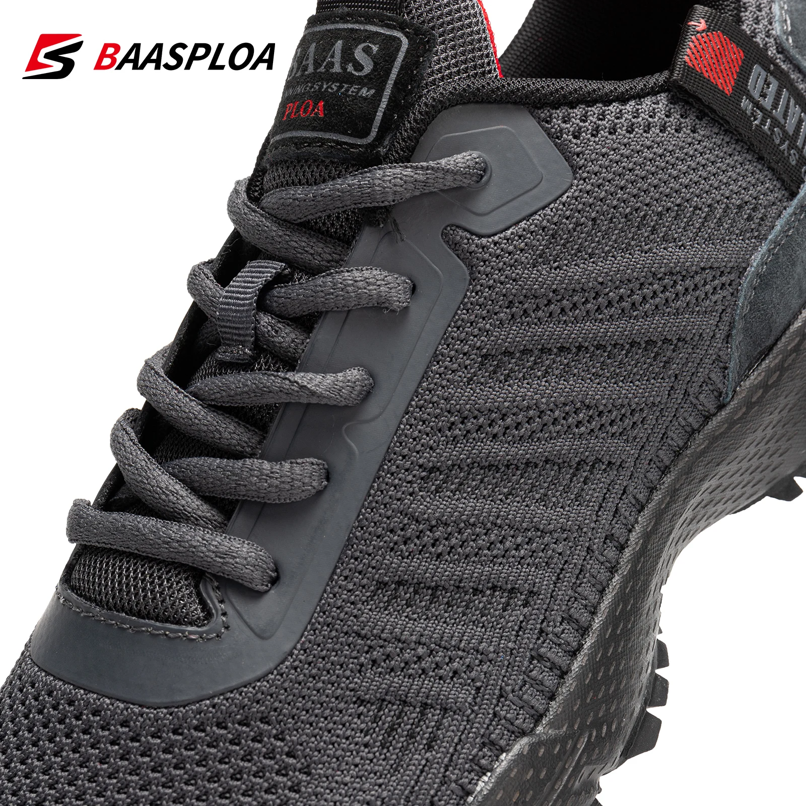 Baasploa الرجال احذية الجري موضة جديدة حجم 41-50 الذكور أحذية رياضية تنفس شبكة في الهواء الطلق العشب المشي حذاء للجيم للرجال زائد