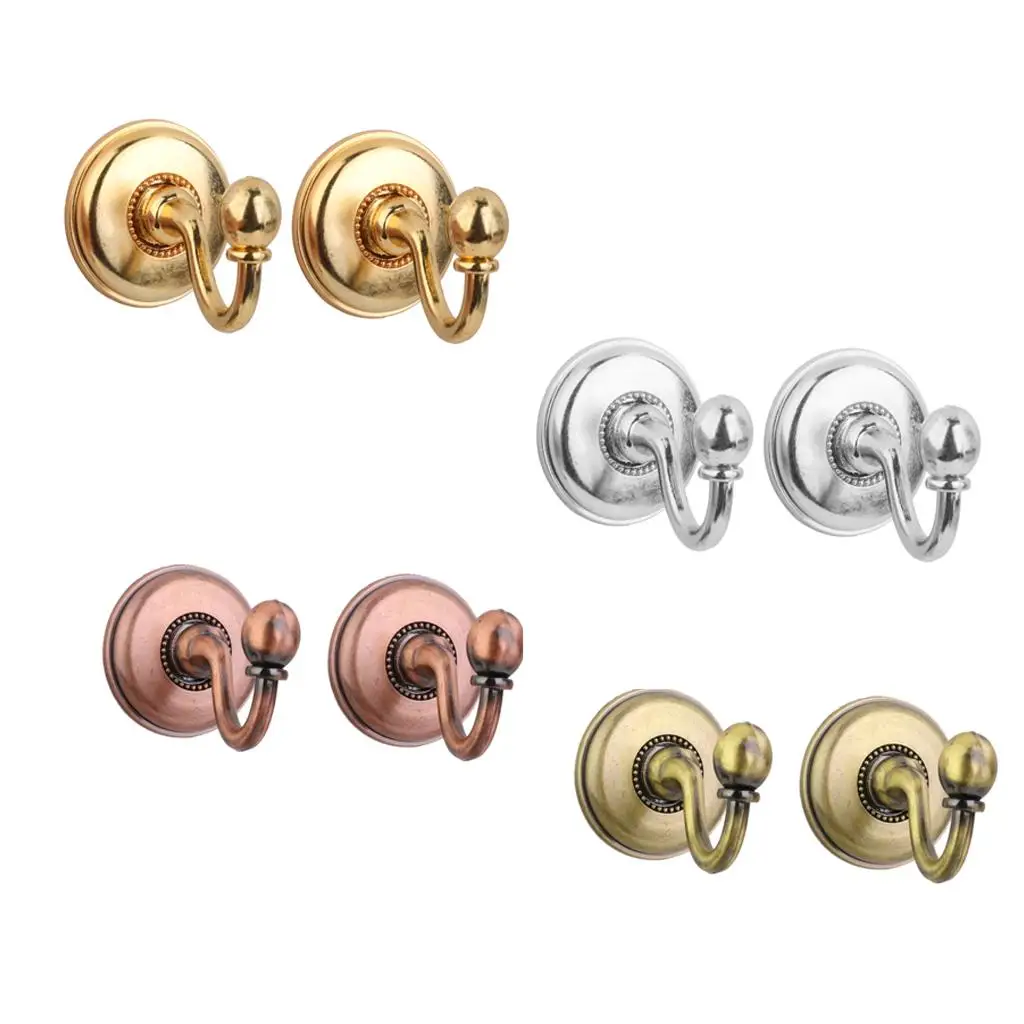 Silver Curtain Holdbacks Durable Zinc Alloy Tie Backs Hooks Wall Mounted Window Accessories for Home Drapery