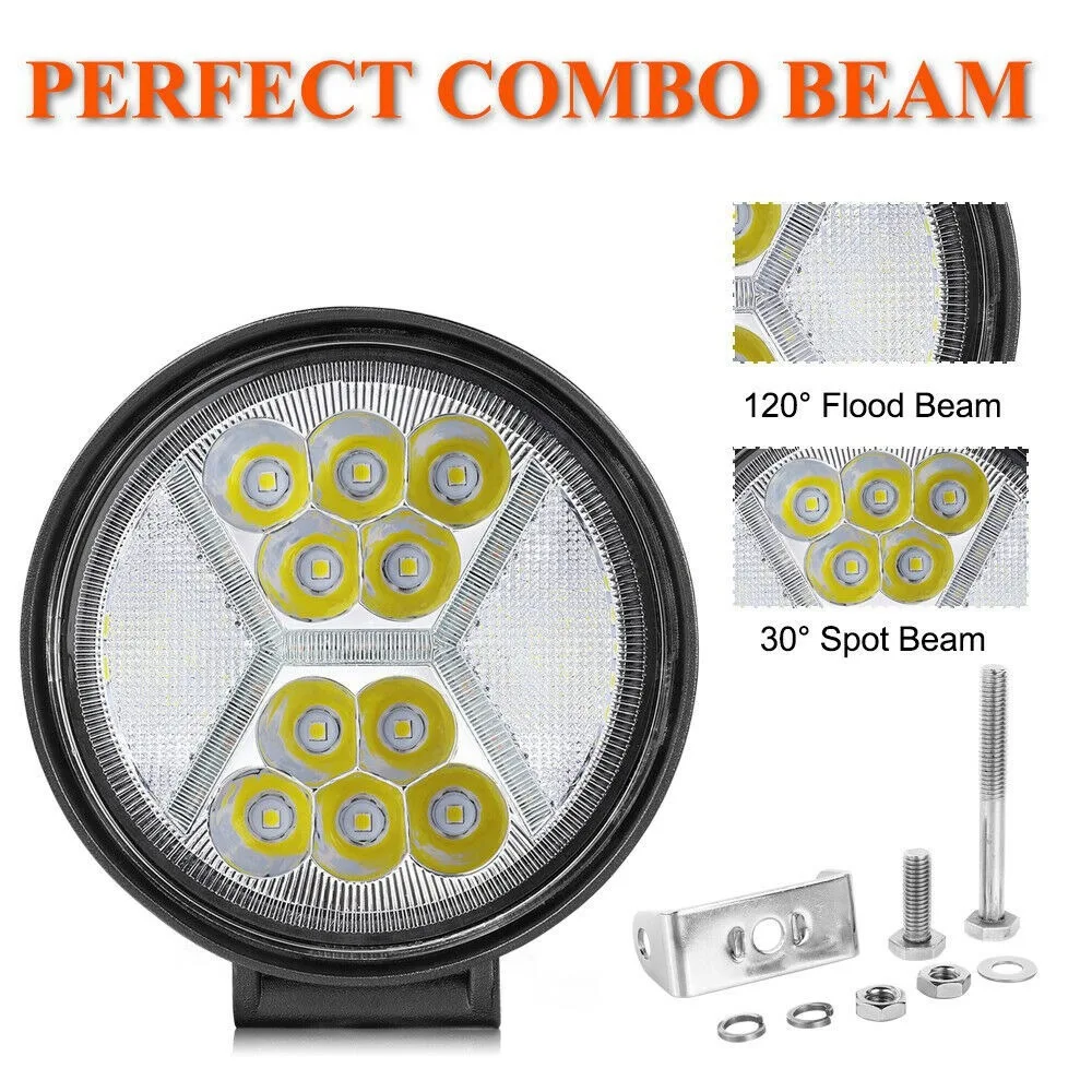 

F9-2X 5Inch Round LED Driving Lights Bar Flood Work Pods Bumper Off Road 4WD