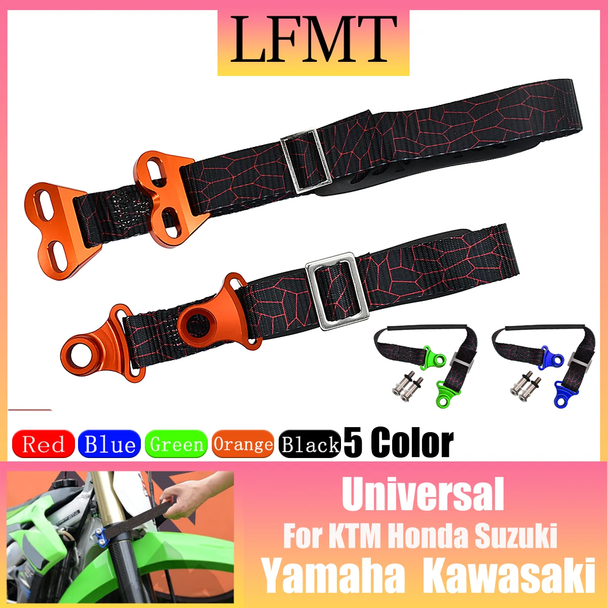 

Motocross Universial CNC Aluminum Rescue Traction Strap Pull Sling Belt For Motorcycle Kawasaki Honda KTM Yamaha Dirt Bike Etc