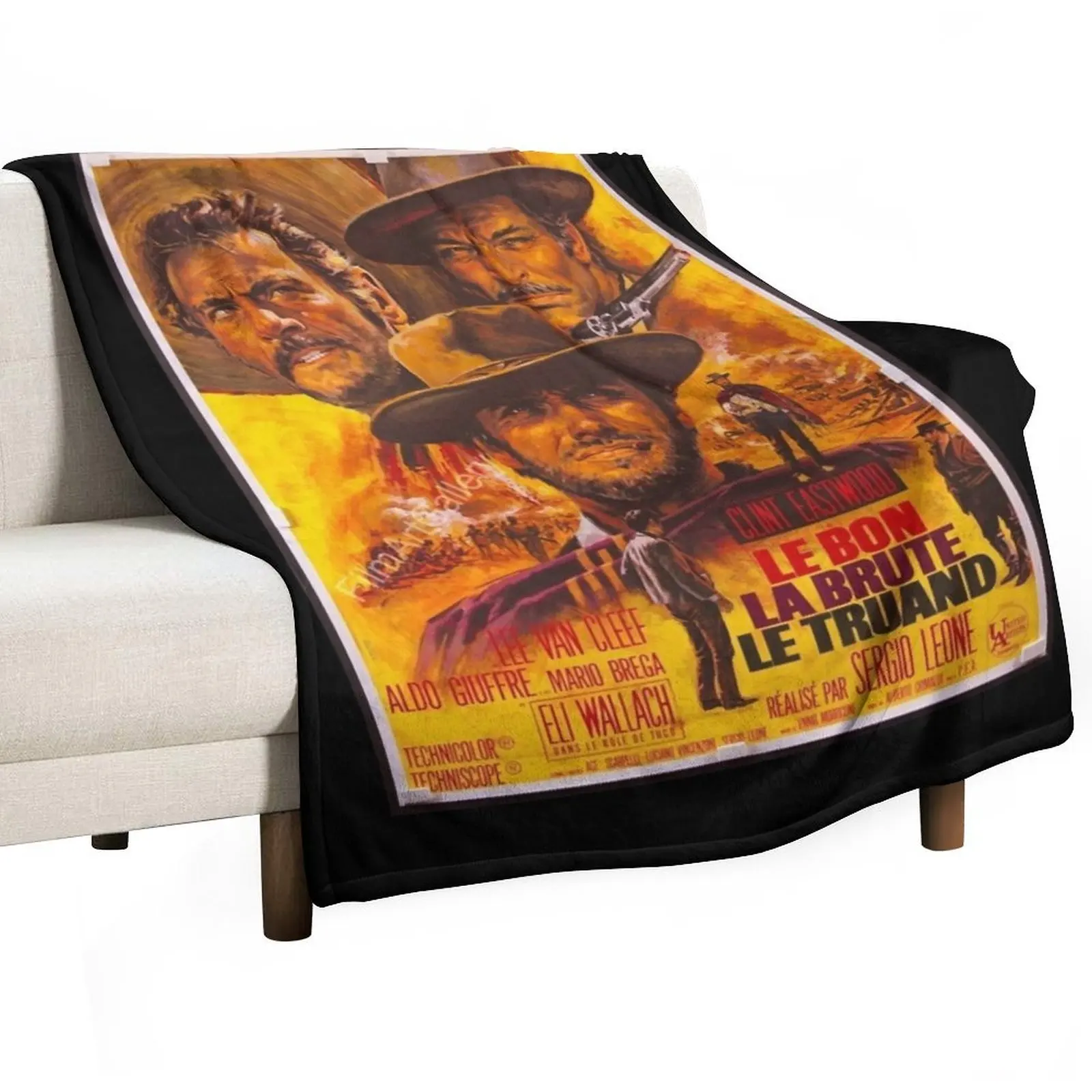 

Funny Gifts For Sergio Leone The Good, The Bad And The Ugly Halloween Throw Blanket Soft manga Blankets