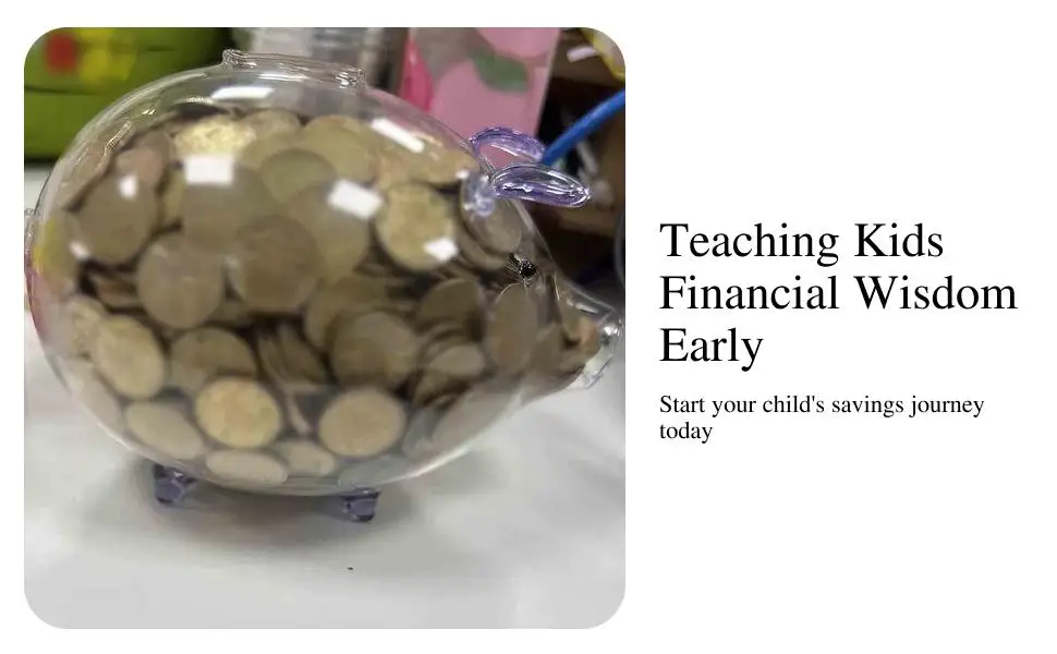 Transparent Glass Piggy Bank Cute Saving Money Box Standing Pig Shape for Adult Office Gift