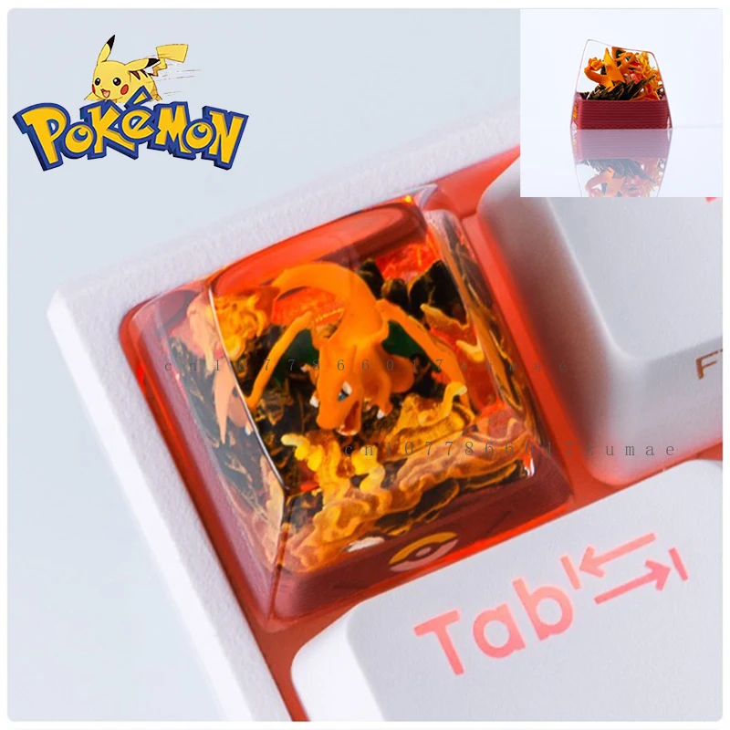 포켓몬 애니메이션 키 캡 Gengar Pikachu Clefairy Mewtwo DIY 맞춤형 수지 키 기계 컴퓨터 키보드 크리 에이 티브 만화 선물