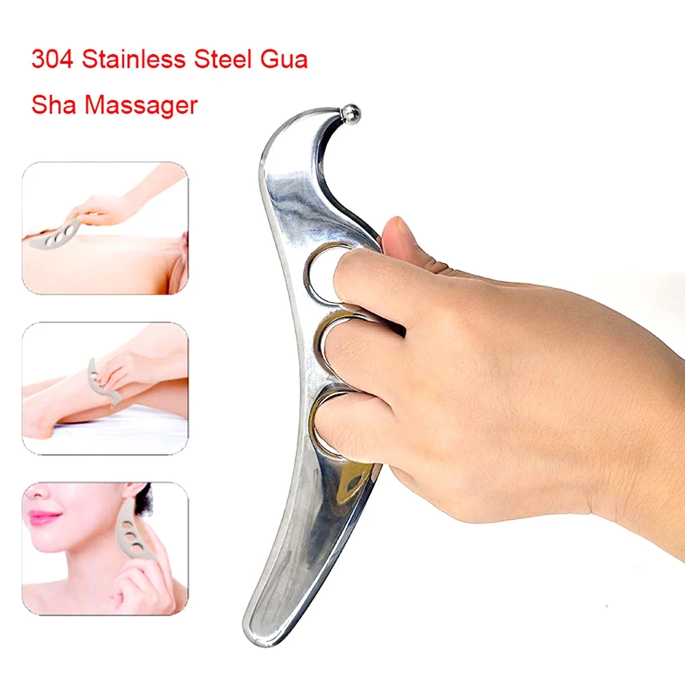 Stainless Steel Gua Sha Face Scraper Neck Face Lifting Deep Tissue Guasha Facial Scraping Massage Tool Skin Care Acupoint Relax