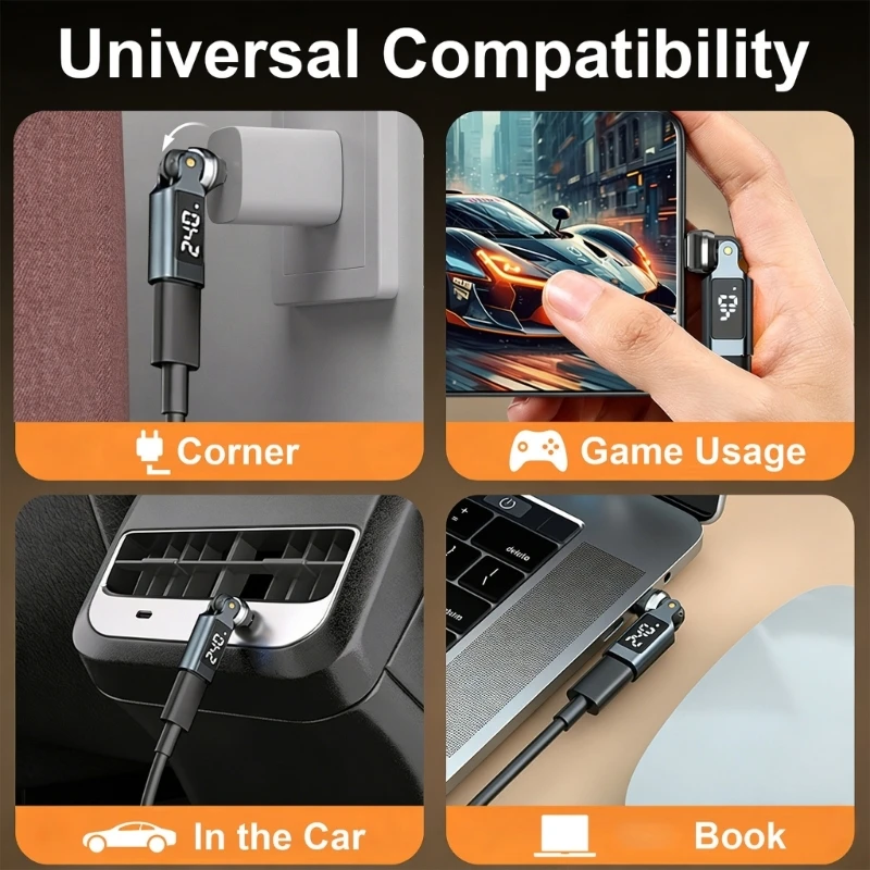 U75B Premium Aluminum Alloy USB C Adapter Head With Real Time Power Monitoring