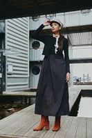 AS AW25 Patchwork dress round neck ribbing top + skirt + cardigan woman clothes - Image 4