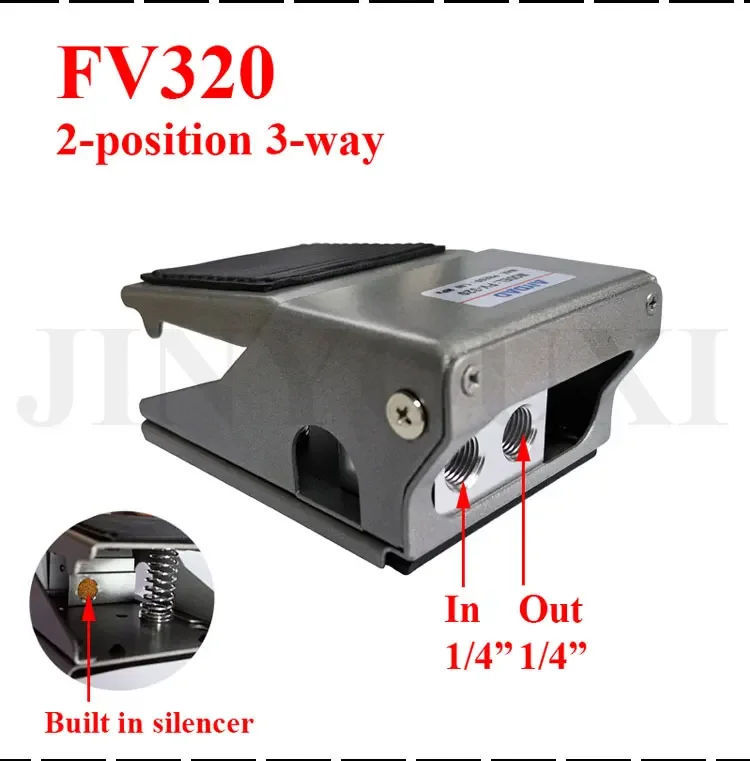 صمام لولبي FV320 FV420 4F210-08GL With Lock Cylinder Control Switch 2 Position 5 Way Air Pneumatic Foot Pedal Reversing Valve الهواء المضغوط — تفصيل 2