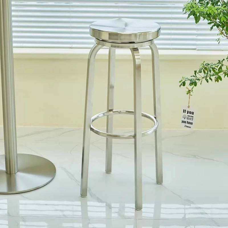 

Simple Nordic Industrial Bar Stool Modern Metal Pub Chair Stainless Steel Counter Height Stools for Kitchen Home Bar Furniture