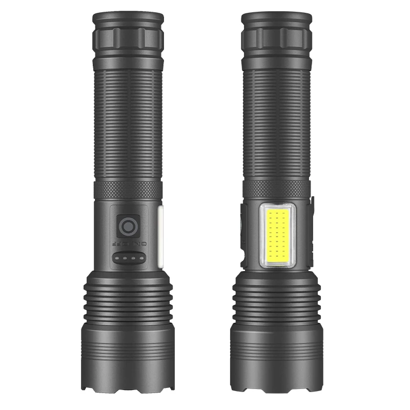 30W XHP70 LED Flashlight 30*COB Red White Light Side Lamp 1500mAh 18650 USB-C Rechargeable IPX4 Waterproof Telescopic Zoom Torch