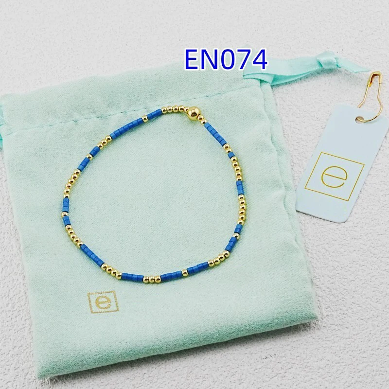 VKVVA Fashion Jewelry Blue Glass Tube Beaded Bracelet for Women Birthday Gifts, Unique Gift