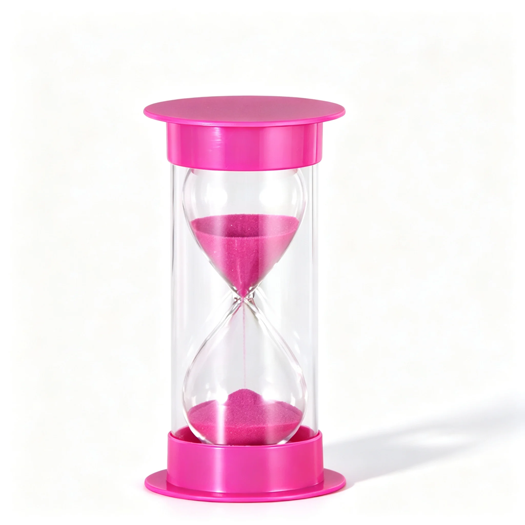 Macaron Color Cylindrical Sand Timer Hourglass, Anti-fall Plastic Cover Glass Sand Clock for Kids Teaching & Desktop Decoration