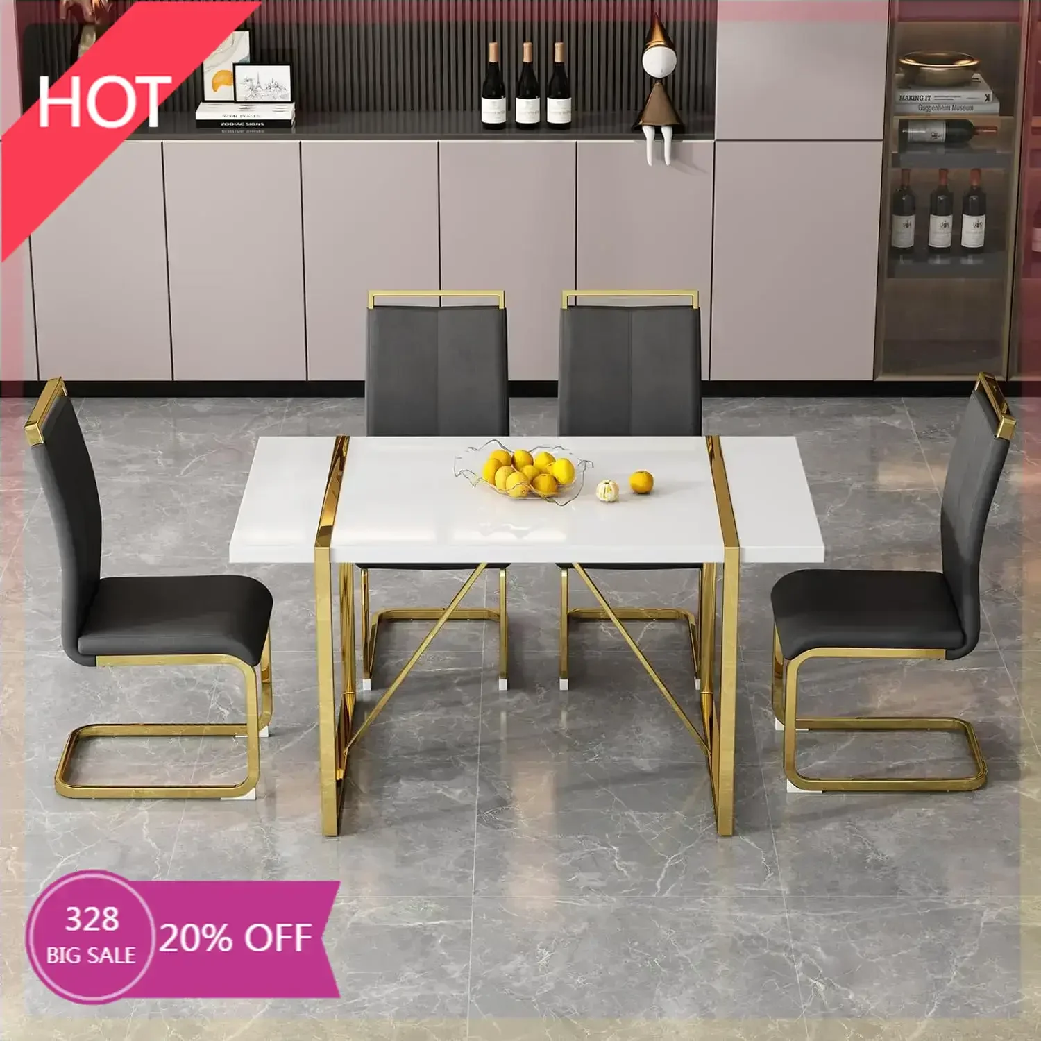 {XMSJ}Modern Semi Circle Sofa Table with Beveled Glass Mirror 3 Leg Desk Tall Decorative Furniture for Livingroom