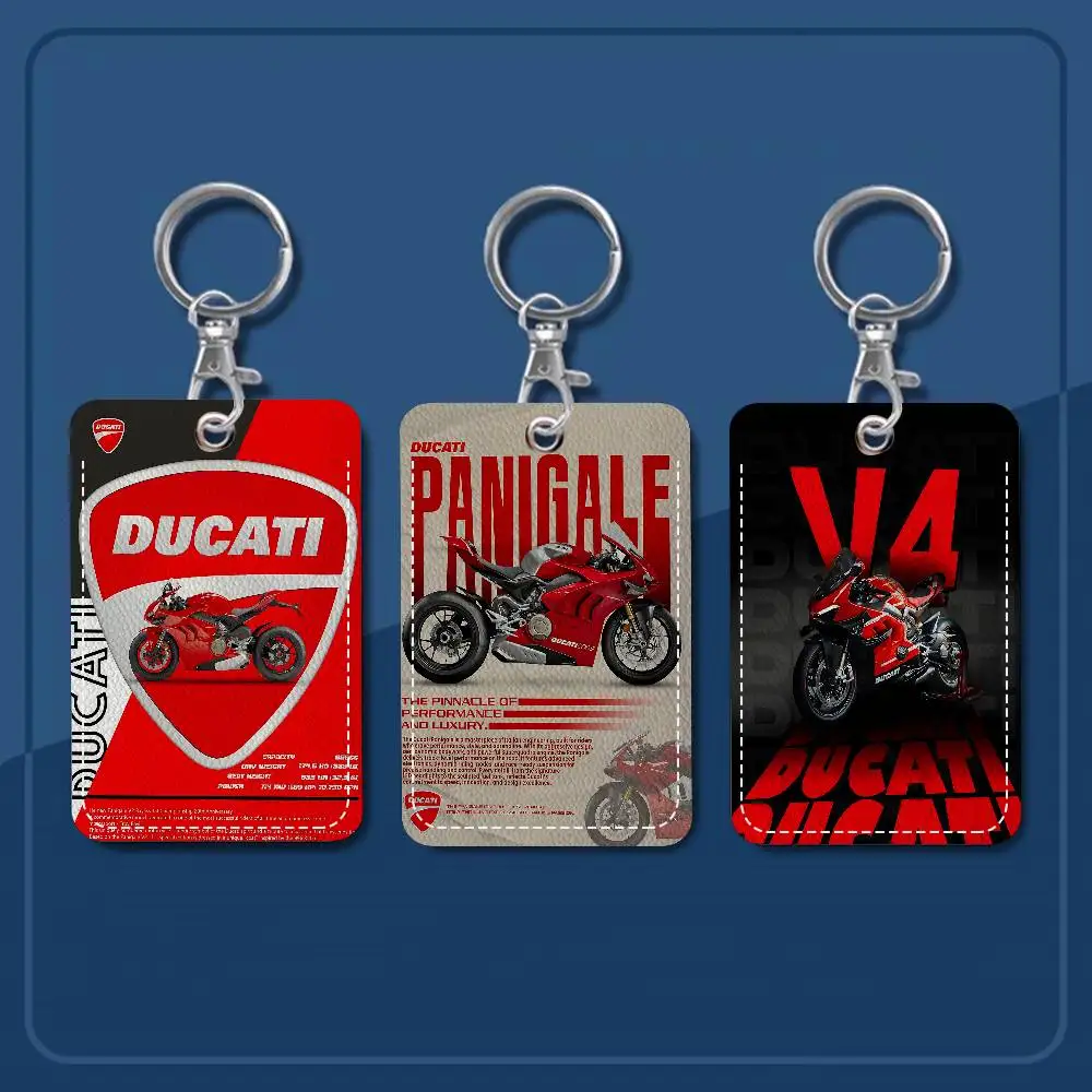

Motorcycle Racing D-Ducaties Badge Holder Keychain For Bank Business Work Card Holder Student Card Protective Case Bus Card