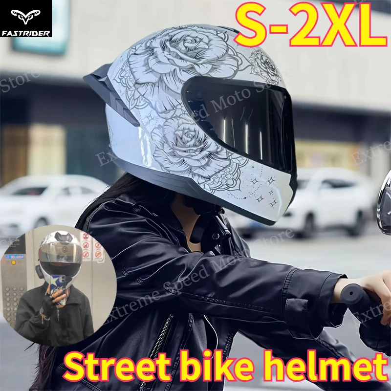 

Мотошлем в стиле меха с гальваническим покрытием, полнолицевой, с противотуманным визором, для уличных гонок и бездорожья