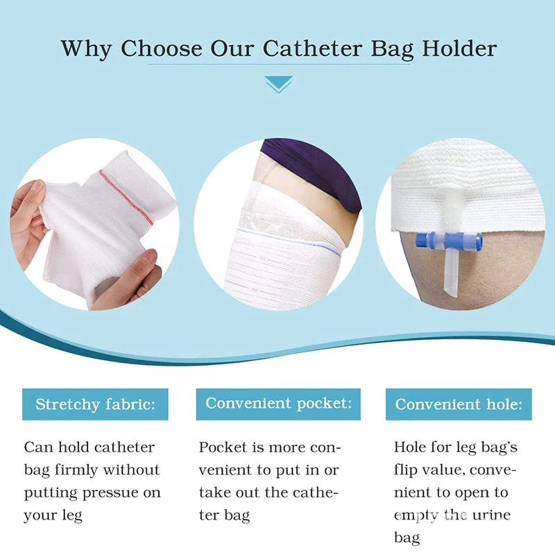 Leg Bag Net Cover Urinary Bag Strap Drawstring Urine Bag Leg Strap Drainage Bag Fixing Strap Four Sided Elastic Pull Rope