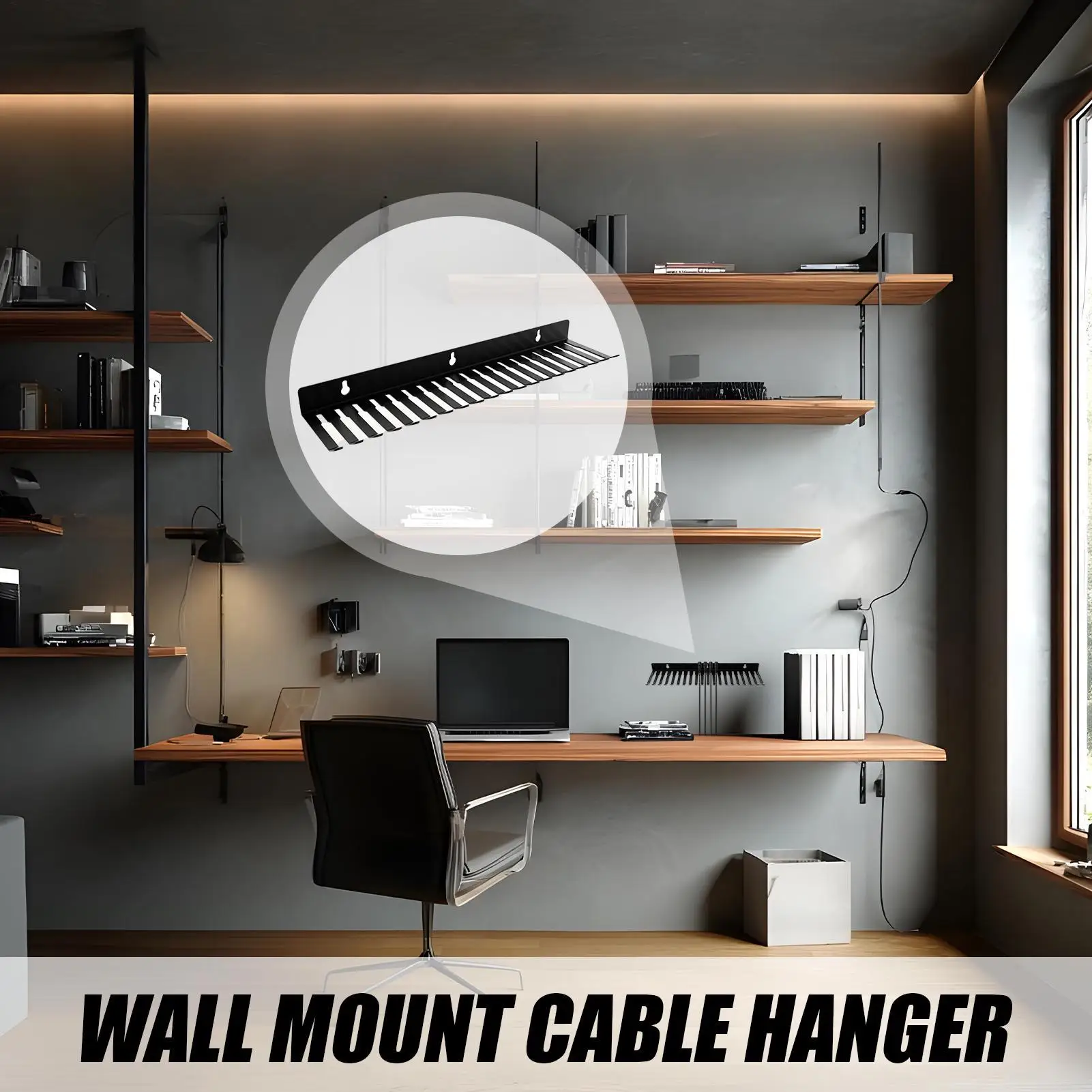

Cable Rack Wall Mountable Cable Hanger Organizer 19-Slot Cord Management Accessories For Bedroom Living Room Offices Trailer