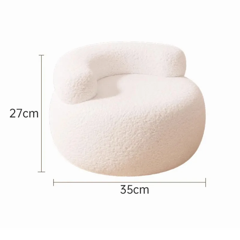 Soft Sofa Stool Household Round Stools Imitation Lamb Cashmere Ottoman Wooden Adults Feet Rest Bedroom Footrest Home Furniture