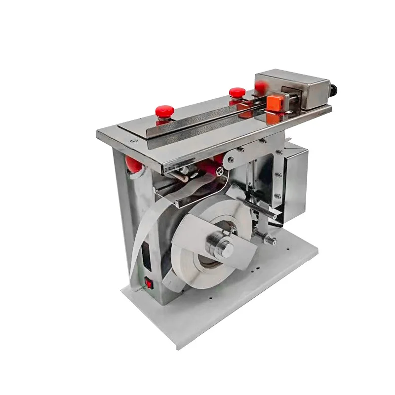 Semi-automatic right angle sealing labeling machine
