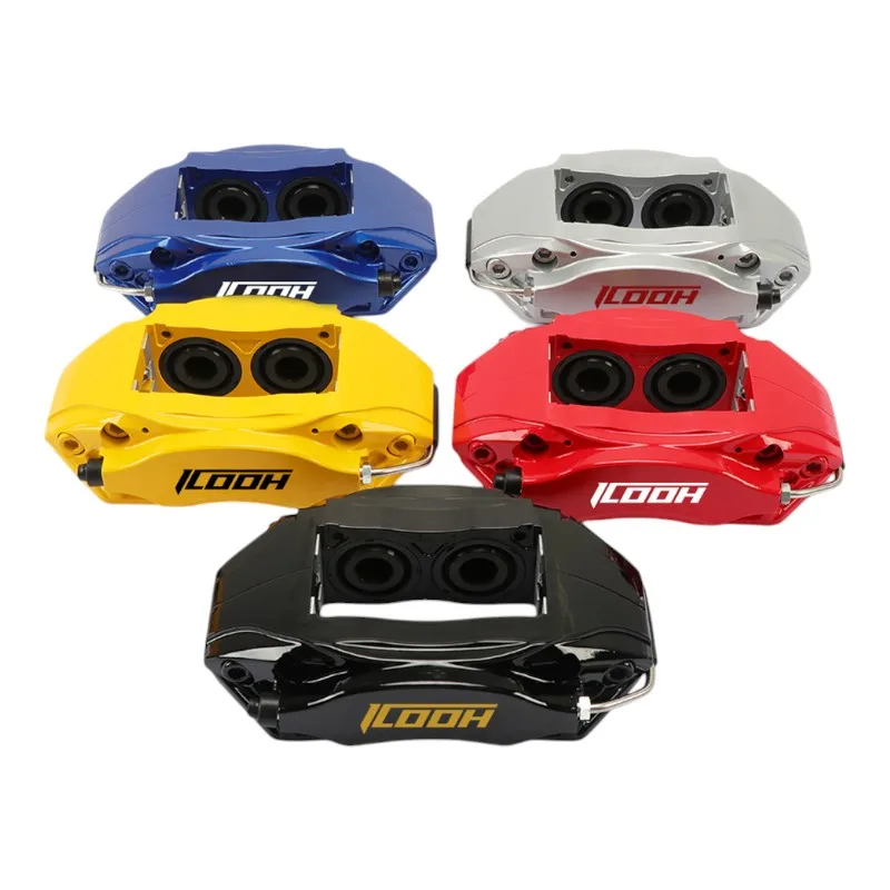 ICOOH Racing D45 Brake Caliper Rear Wheel 4 Pistons Split Forged with 280/300MM Assemblies Aluminum Alloy for 15/16 Inch Rim
