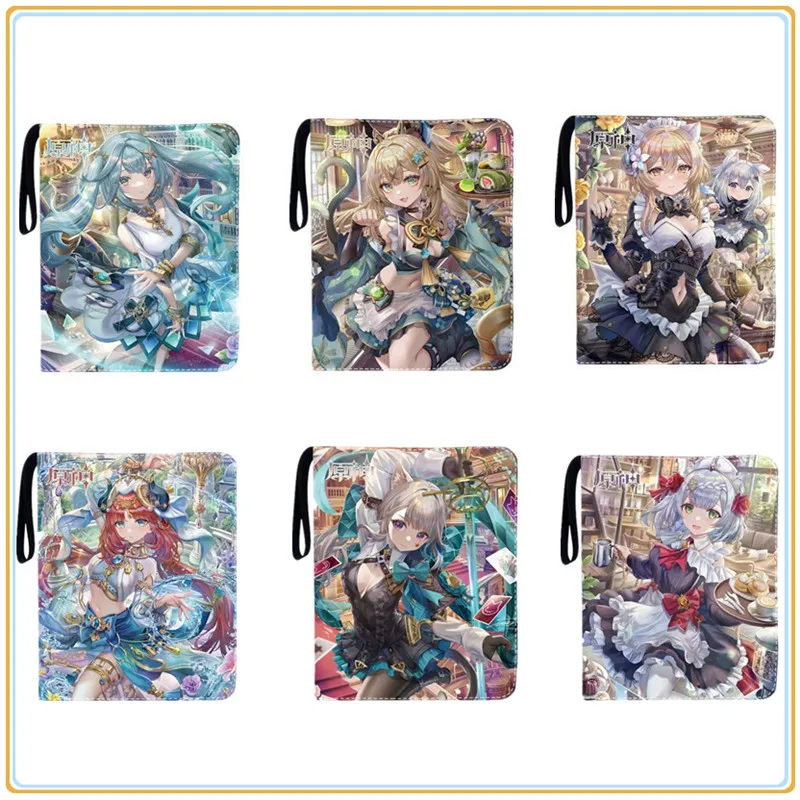 900pcs Card Album Book Anime Genshin Impact Collection Card Zipper Game Cards Sunny Starscout Binder Holder Kids Gifts Toys