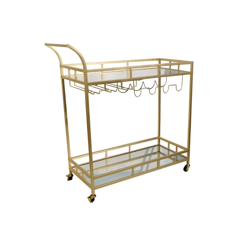 Stock Available  Modern Folding Bar Carts Rolling Gold  Trolley Hote Drinks Trolley Cart Bar Luxury Modern