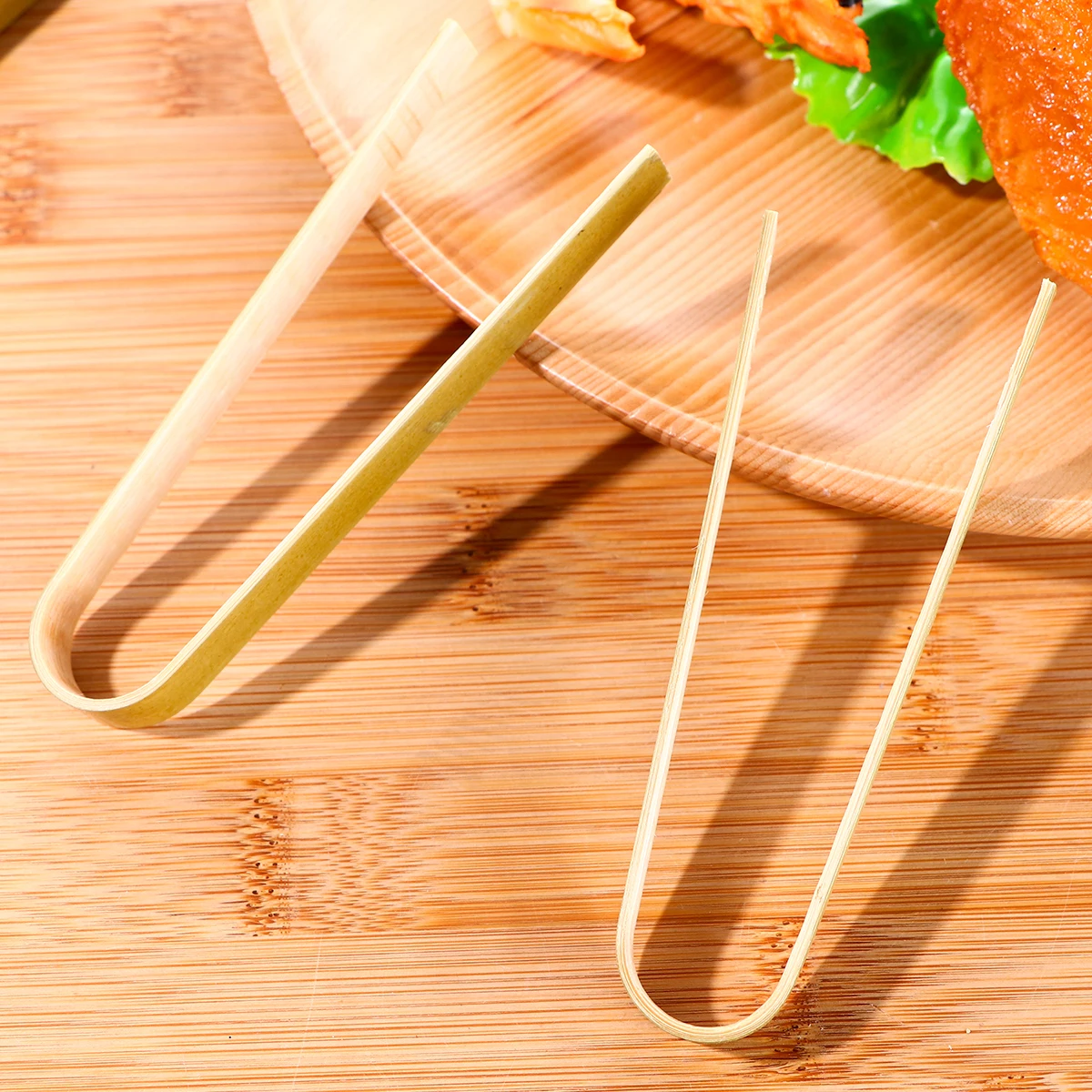 

16pcs 10Cm Bamboo Food Anti-Scald Multi-Function Baking Bread Tongs Kitchen Utensils Lightweight Storage Easy Grilling