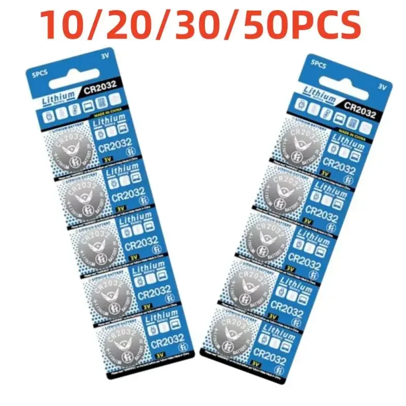 5-100Pcs CR2032 CR 2032 Button Batteries DL2032 BR2032 KCR2032 3V 200mAh Lithium Battery For Watch Toy Remote Control Coin Cells