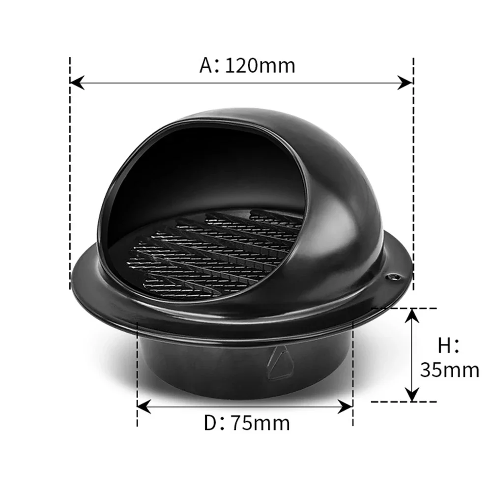 Home Ventilation Exhaust Cover With 45 Degree Rainproof Louver Insect Screen For External Wall Vents Longlasting Stainless Steel