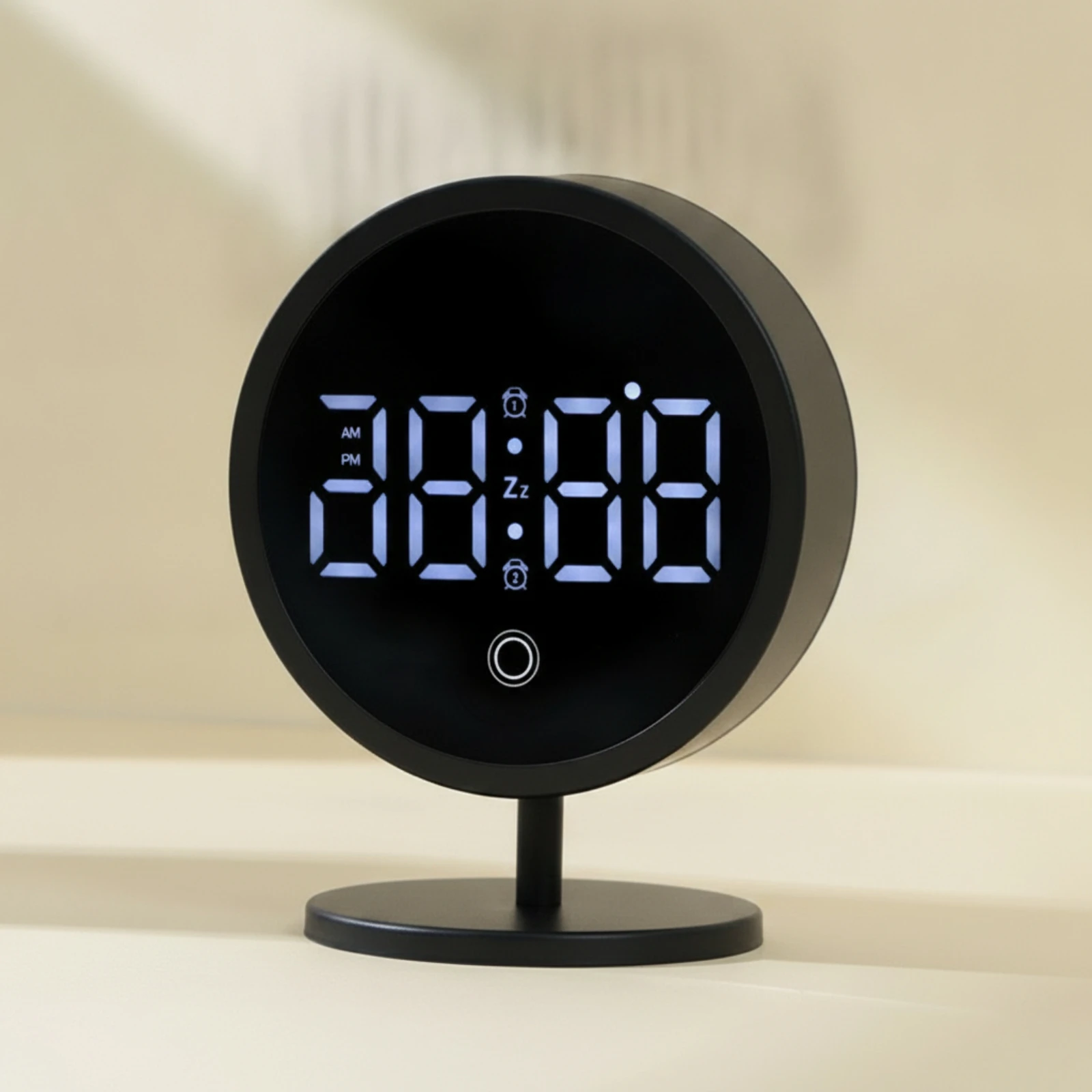 Digital Alarm Clock Minimalist Digital Clock with Stand Compact A and C Powered for Students, Nightstand, Bedside Table