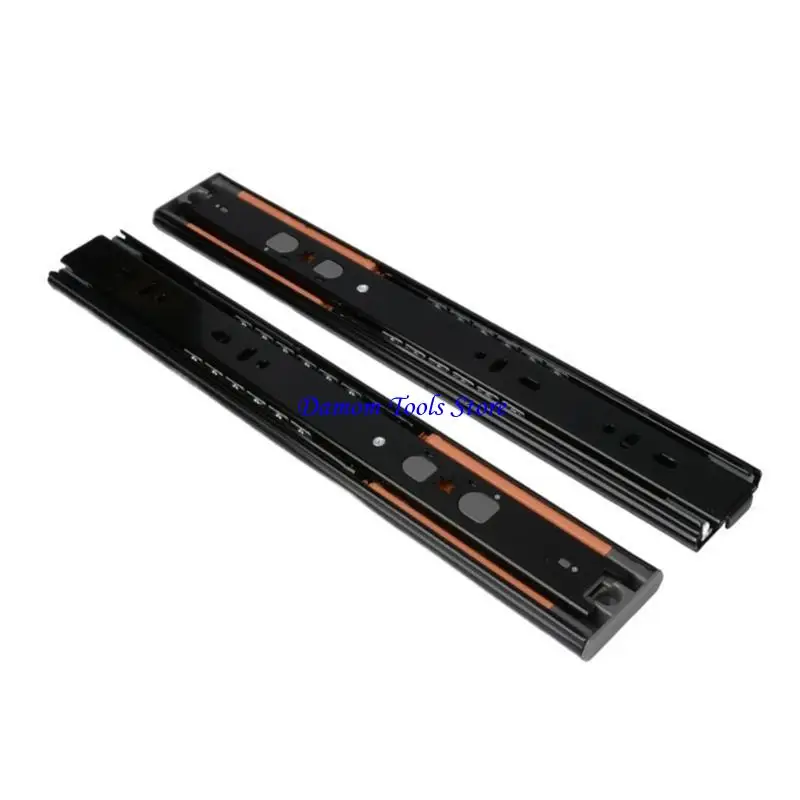 57BE 1Pair Soft Close Drawer Track Hydraulic Damping Buffer Cold Rolled Steel Cabinet Drawer Track Slide Hardware