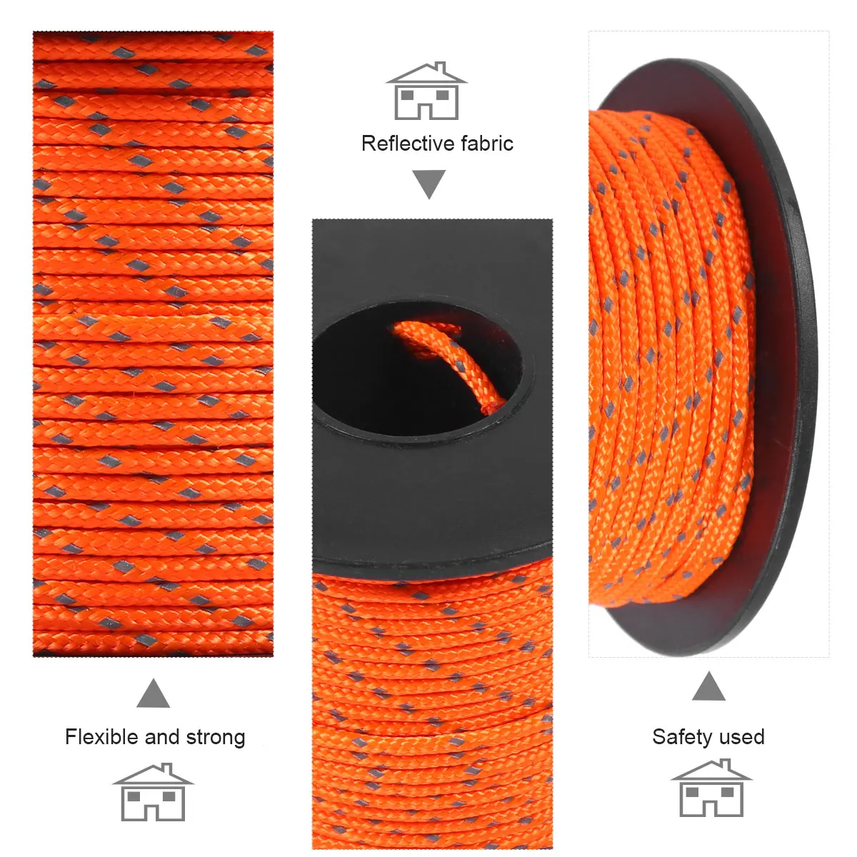 

31M 2.1mm Outdoor Use Reflective Rope Tent Fixed Rope Bright Color Clothesline Rope for Hiking Camping (Orange)