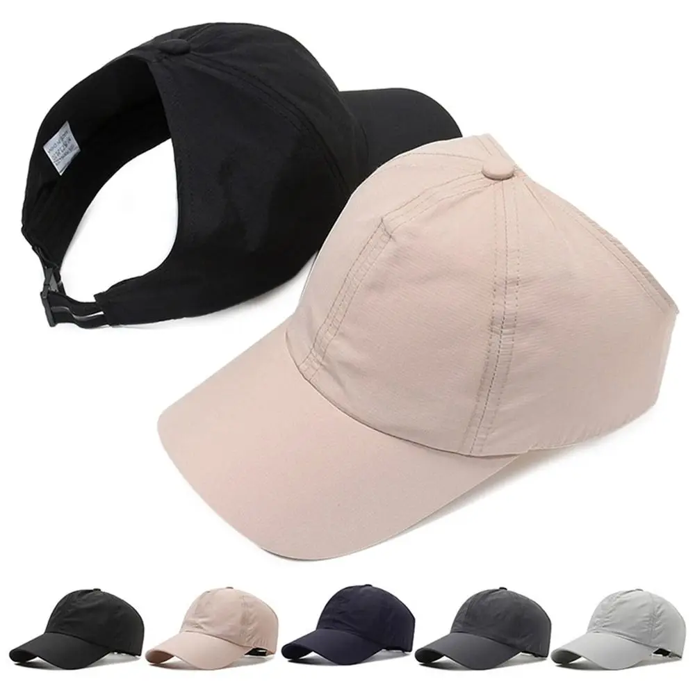 Quick-Drying Ponytail Hat Adjustable With Ponytail Hole Cotton Baseball Caps Empty Top Cap Women