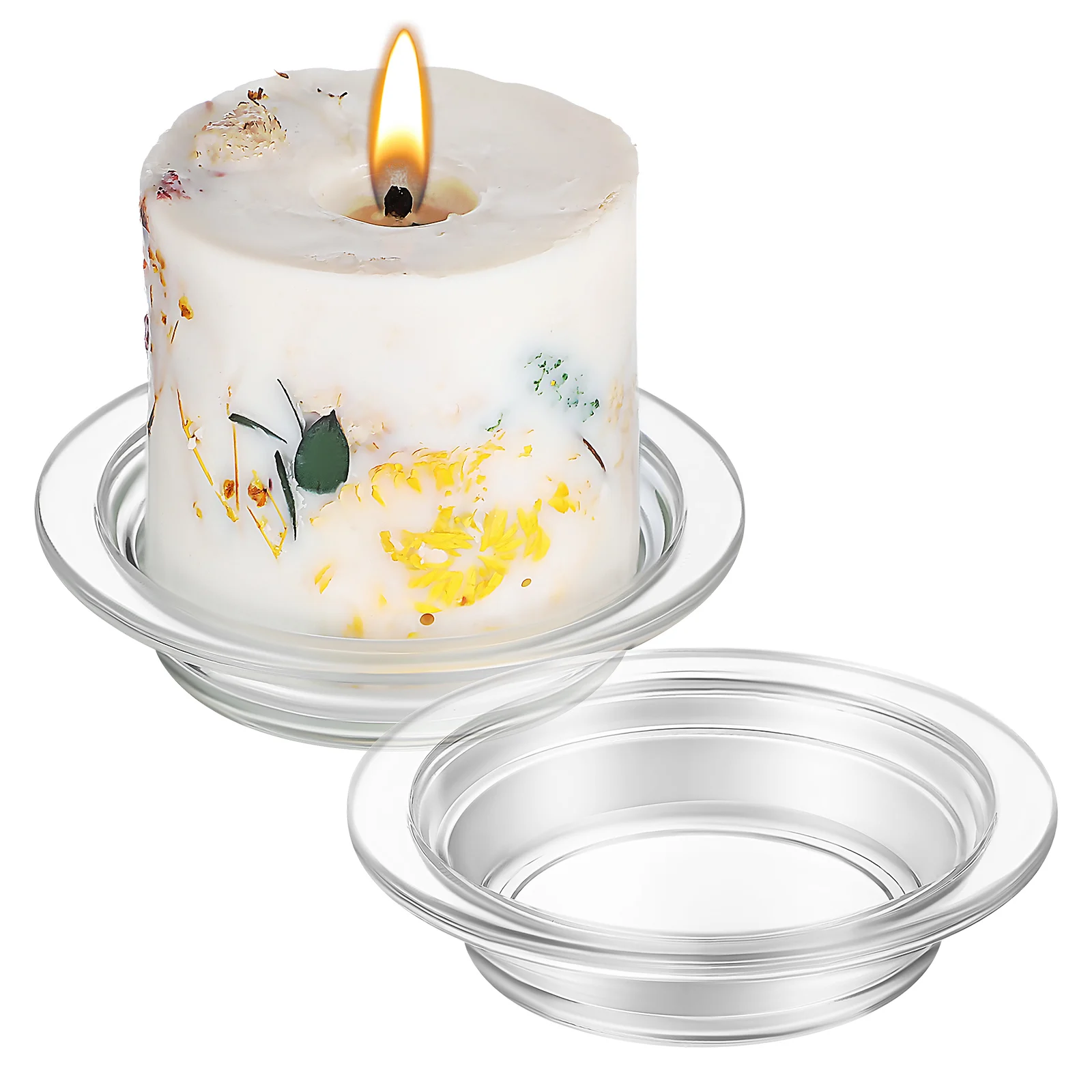 

2pcs Transparent Glass Aromatherapy Dishes Set Essential Oil Heater For Essential oils, Wax melts, Aromatherapy Glassware