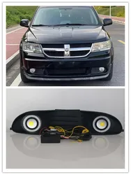 LED Fog Light Assembly For Dodge Journey 2009 2010 2011 Front Bumper Fog lamp Replacement Angel Eye Daylight Accessories Kits