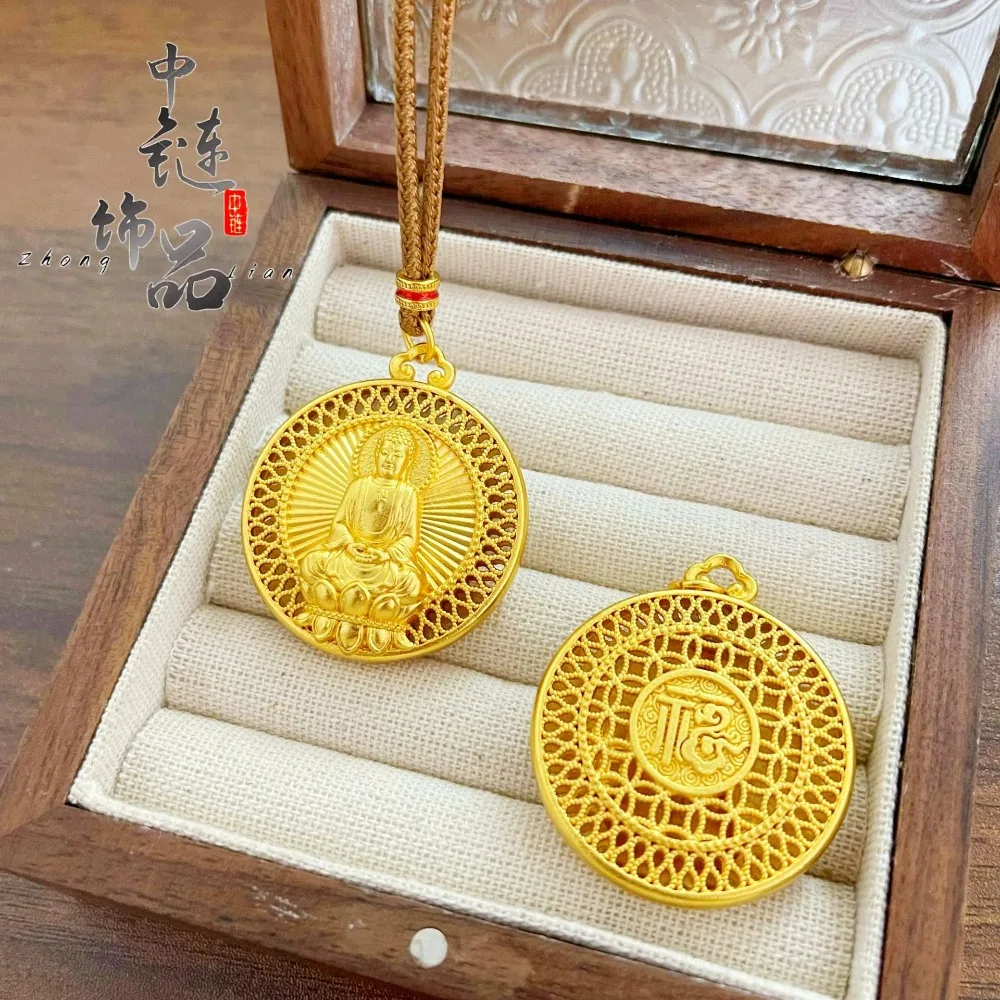 Hollow-out pendant of the Buddha Buddha 9999gold