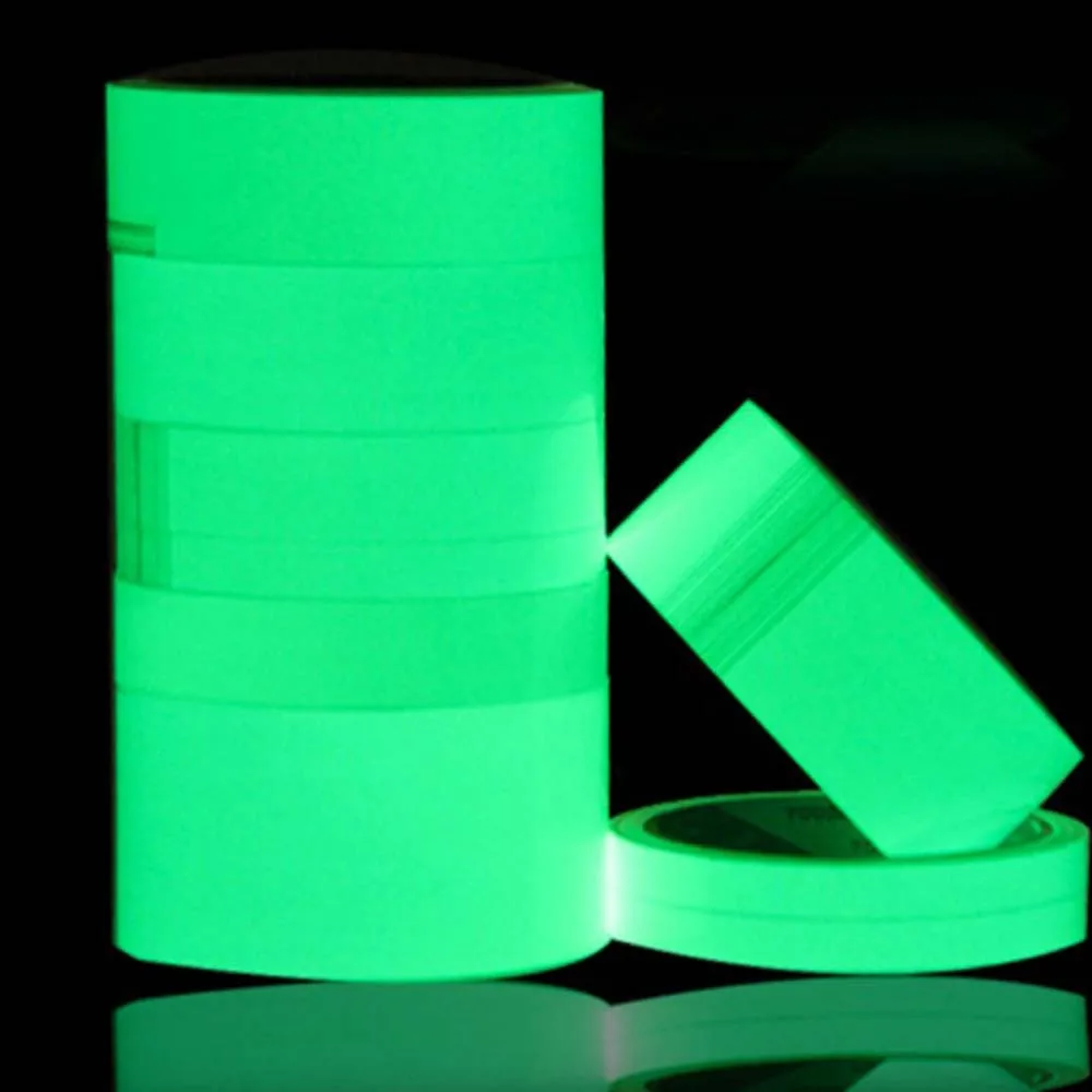 Warning Tape Self luminous Strip Glow Dark Fishing Rod Bandage Self-adhesive Tape DIY Tape Fishing Rod Sticker Luminous Sticker