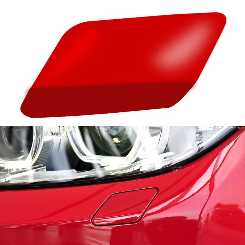 Red Left Front Bumper Headlight Washer Spray Jet Nozzle Cap Cover Fit For BMW 3 Series E92 E93 LCI Coupe Convertible 2011-2013