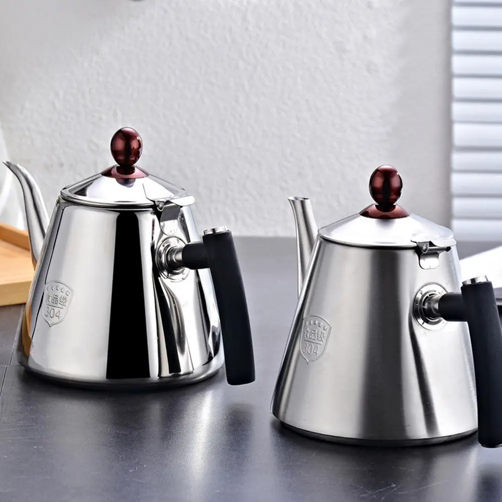 

Flat Bottom Teapot Stainless Steel 304 Household Kettle Pots Induction Cooker Compatible Easy Clean Tea Lovers Gift
