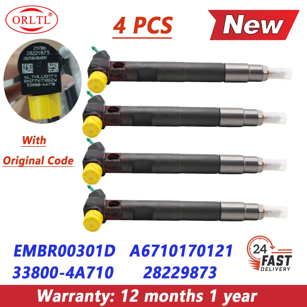 

4PCS A6710170121 28229873 Nozzle EMBR00301D 33800-4A710 Diesel Injector For Ssangyong Actyon Sports Stavic Rodius Rexton 2.0d