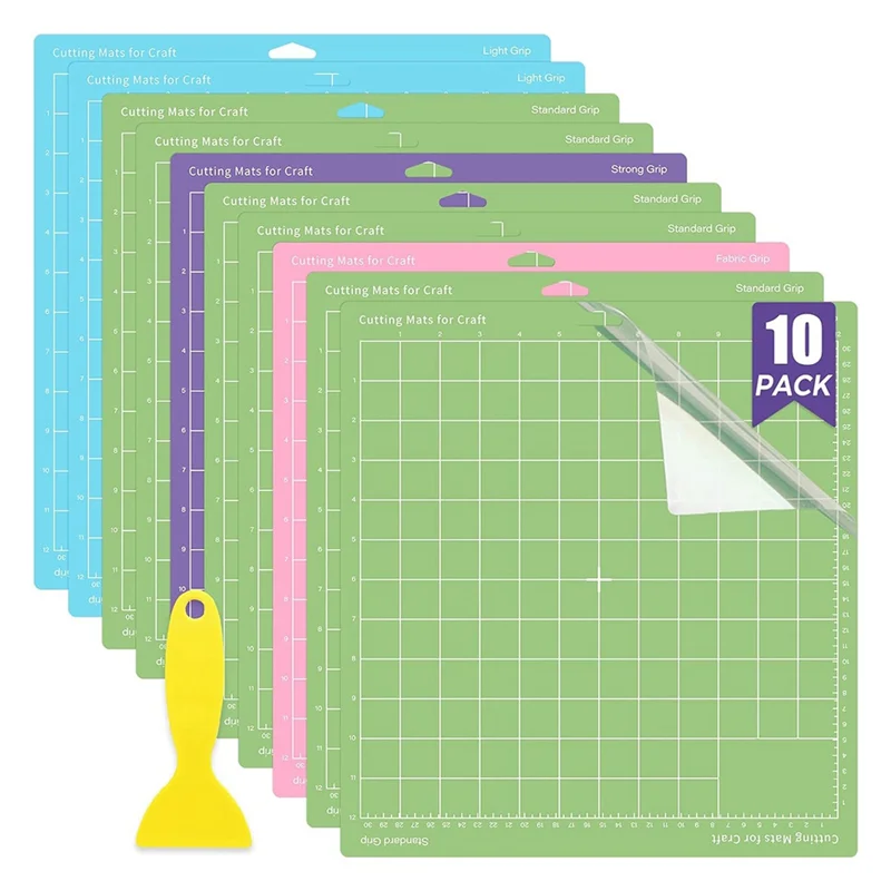

AT63-10 Pack Cutting Mats - 12X12inch For Cricut Accessories - Explore Air 2/ Maker 2/3