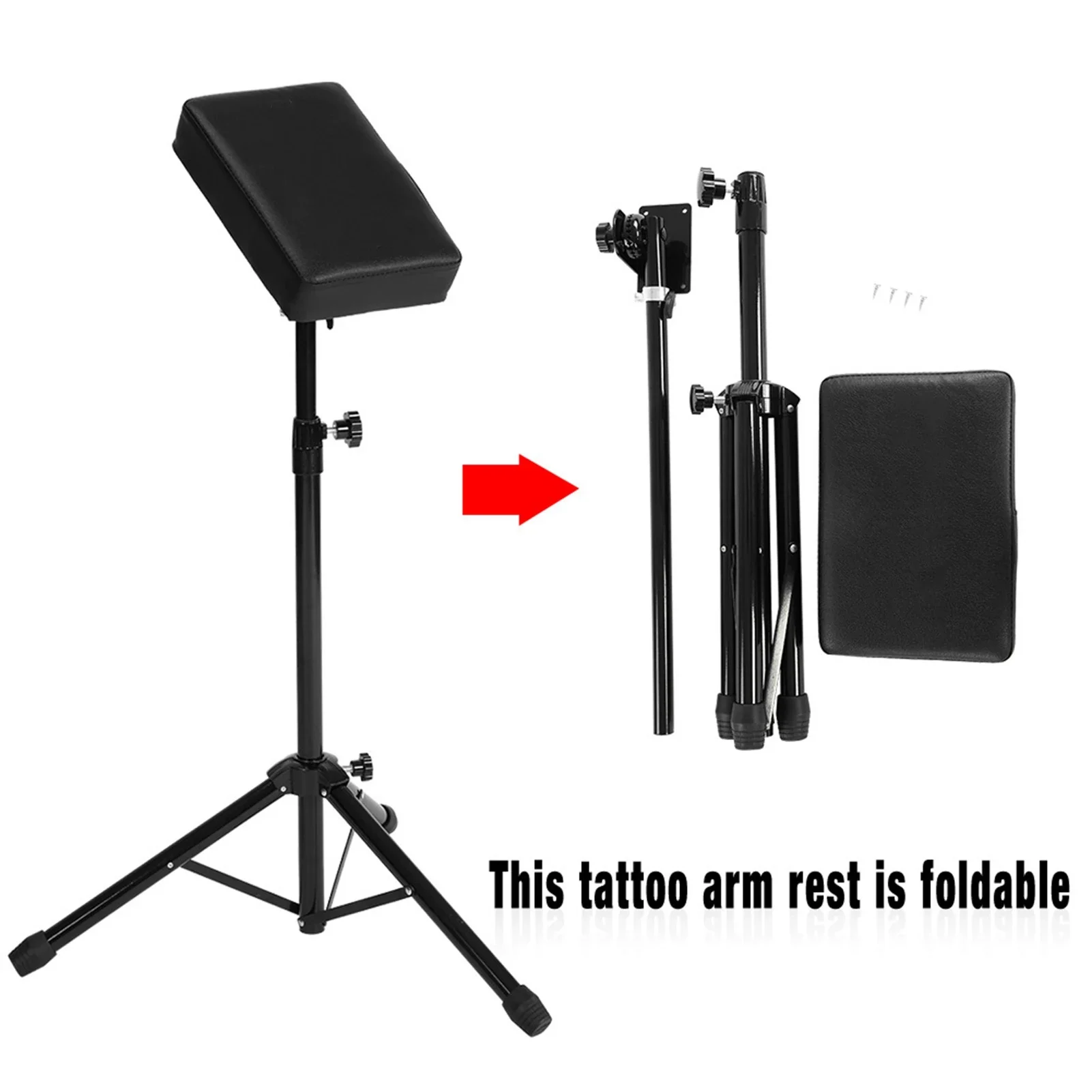 Tattoo Tripod Stand Professional Tattoo Armrest Tripod Stand with Soft Sponge Pad Portable Tattoo Arm Leg Rest