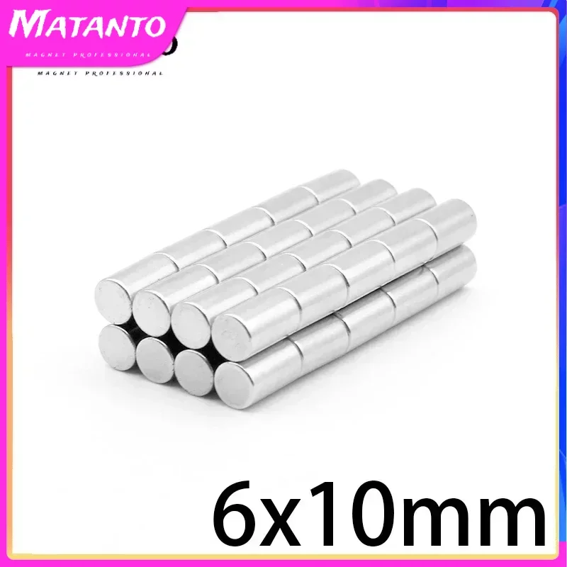 

10/20/50/100/200/500PCS 6x10mm Strong Powerful Magnets N35 Small Round Magnet Thinck Disc Rare Earth Neodymium Magnet